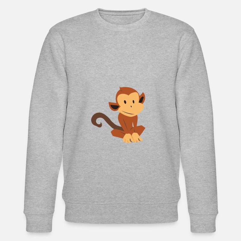 Süßes kleines Äffchen - Stanley/Stella Unisex Bio-Sweatshirt CHANGER  - Grau meliert