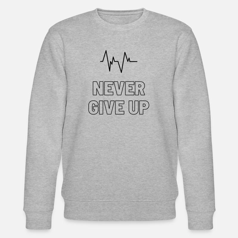 Never Give UP - Stanley/Stella Unisex Bio-Sweatshirt CHANGER  - Grau meliert