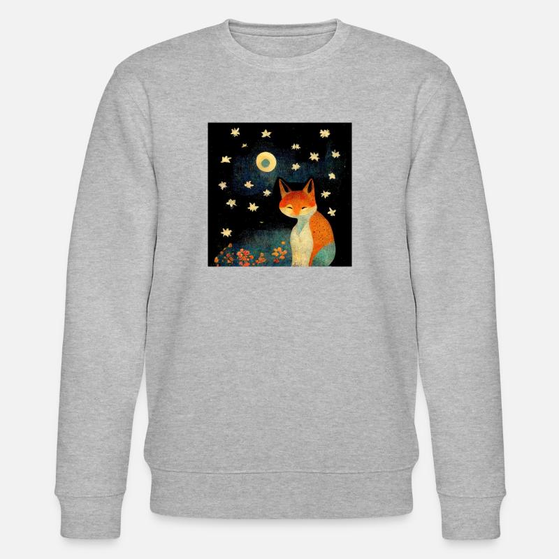 Fuchs im Mondschein - Stanley/Stella Unisex Bio-Sweatshirt CHANGER  - Grau meliert