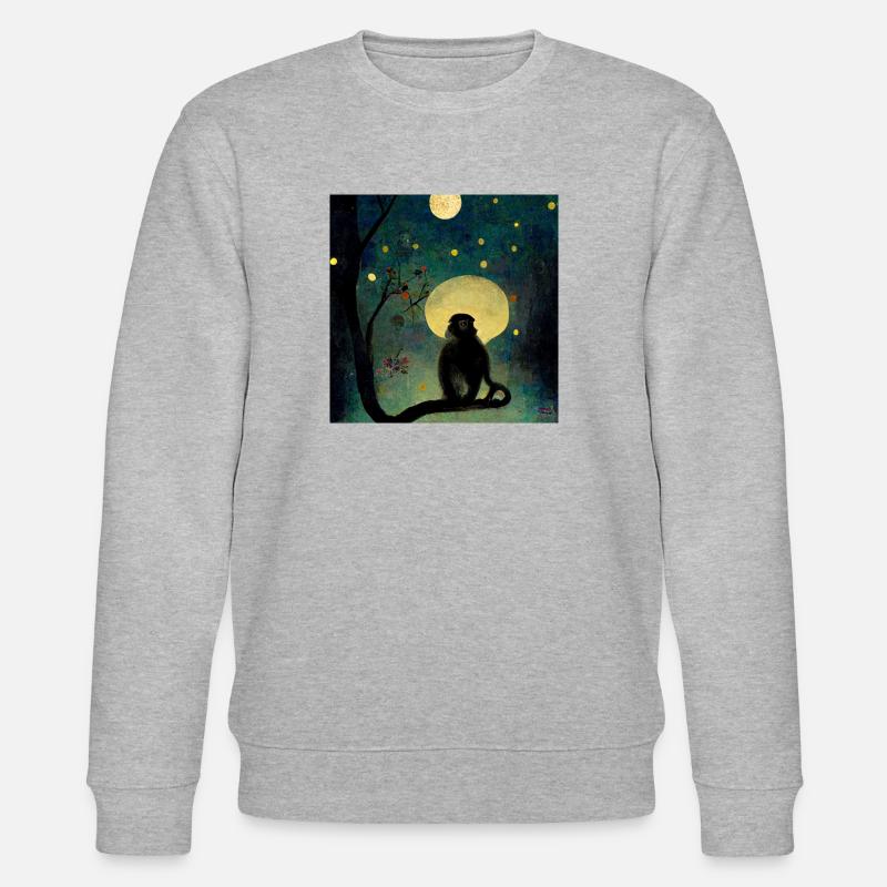Der Affe wartet - Stanley/Stella Unisex Bio-Sweatshirt CHANGER  - Grau meliert