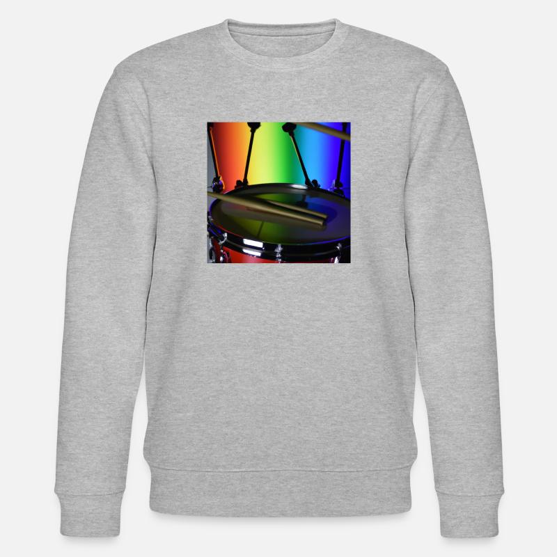 Schlagzeug vor Regenbogen - Stanley/Stella Unisex Bio-Sweatshirt CHANGER  - Grau meliert