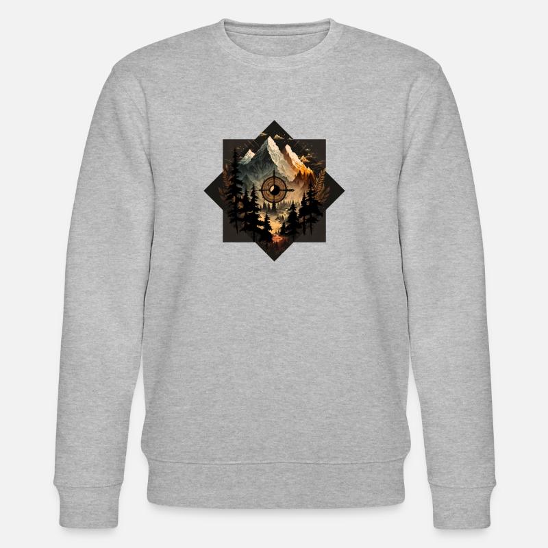 Berge und Kompass 6 - Stanley/Stella Unisex Bio-Sweatshirt CHANGER  - Grau meliert