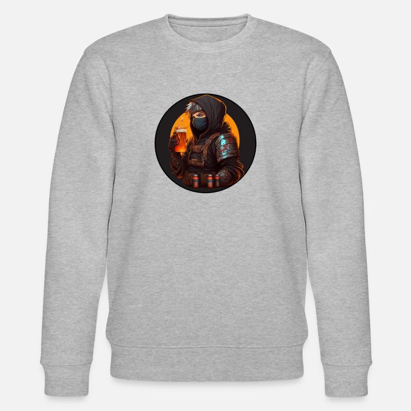 Ninja mit Bier - Stanley/Stella Unisex Bio-Sweatshirt CHANGER  - Grau meliert