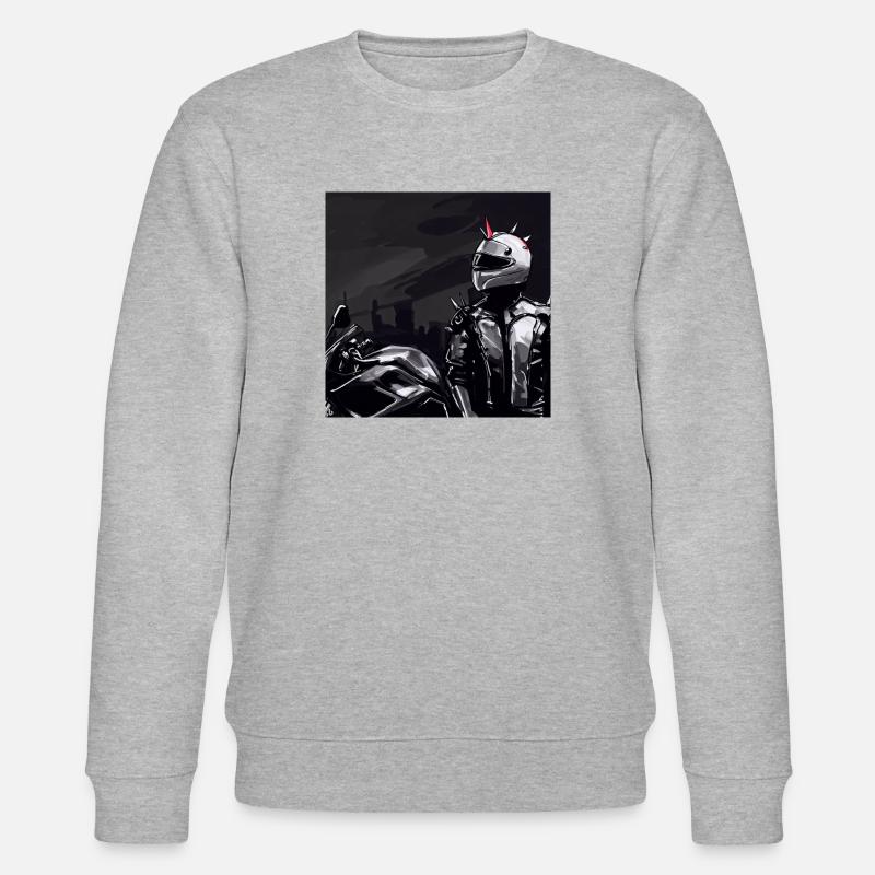 Dessin au crayon de moto - Sweat bio CHANGER Stanley/Stella Unisexe - gris chiné