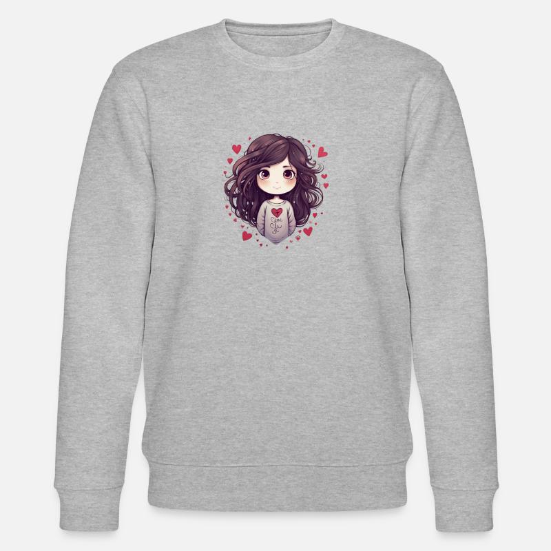 Comic Mädchen - Stanley/Stella Unisex Bio-Sweatshirt CHANGER  - Grau meliert