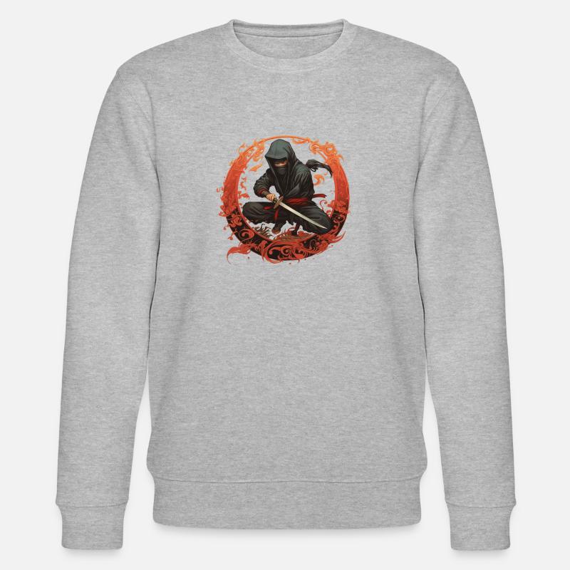 Ninja avec épée de samouraï - Sweat bio CHANGER Stanley/Stella Unisexe - gris chiné