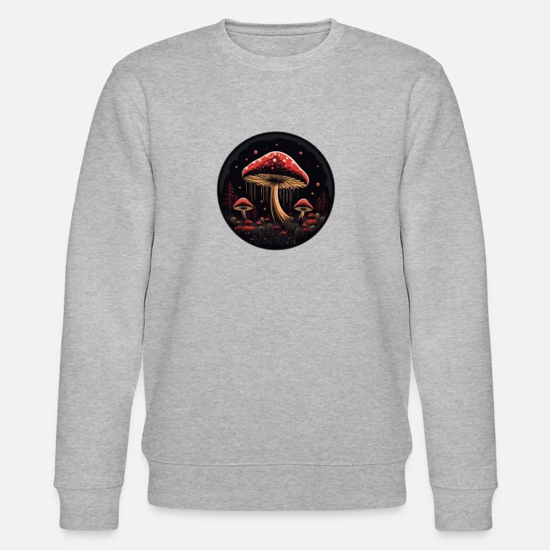 Lumineszierende Pilze im Dunkeln - Stanley/Stella Unisex Bio-Sweatshirt CHANGER  - Grau meliert