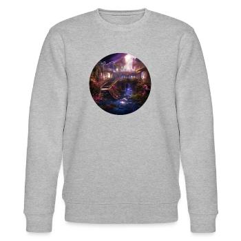 Verzauberter Astral-Sternenhafen - Stanley/Stella Unisex Bio-Sweatshirt CHANGER  - Grau meliert - Vorne - Nik (191cm) & Marisol (170cm)