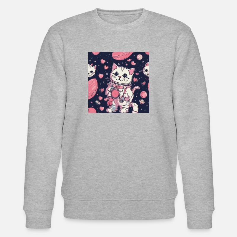 Chat dans l’espace Vol.9 - Sweat bio CHANGER Stanley/Stella Unisexe - gris chiné