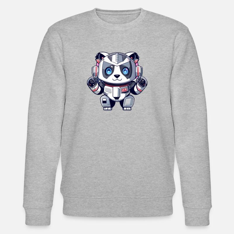 robot panda - Stanley/Stella Unisex Bio-Sweatshirt CHANGER  - Grau meliert