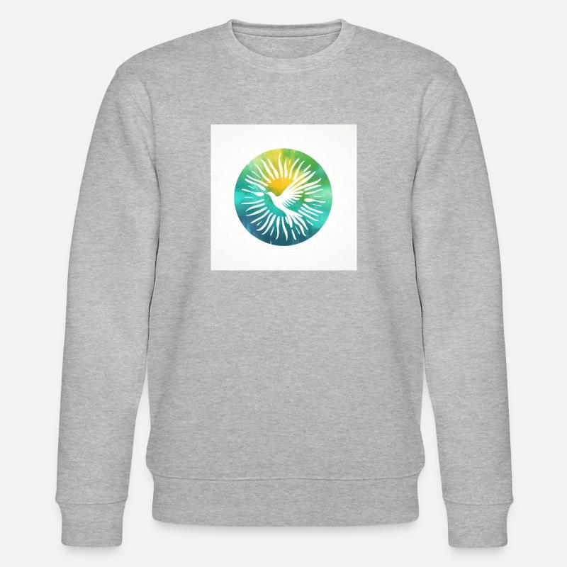 Bunte Friedens Taube - Stanley/Stella Unisex Bio-Sweatshirt CHANGER  - Grau meliert
