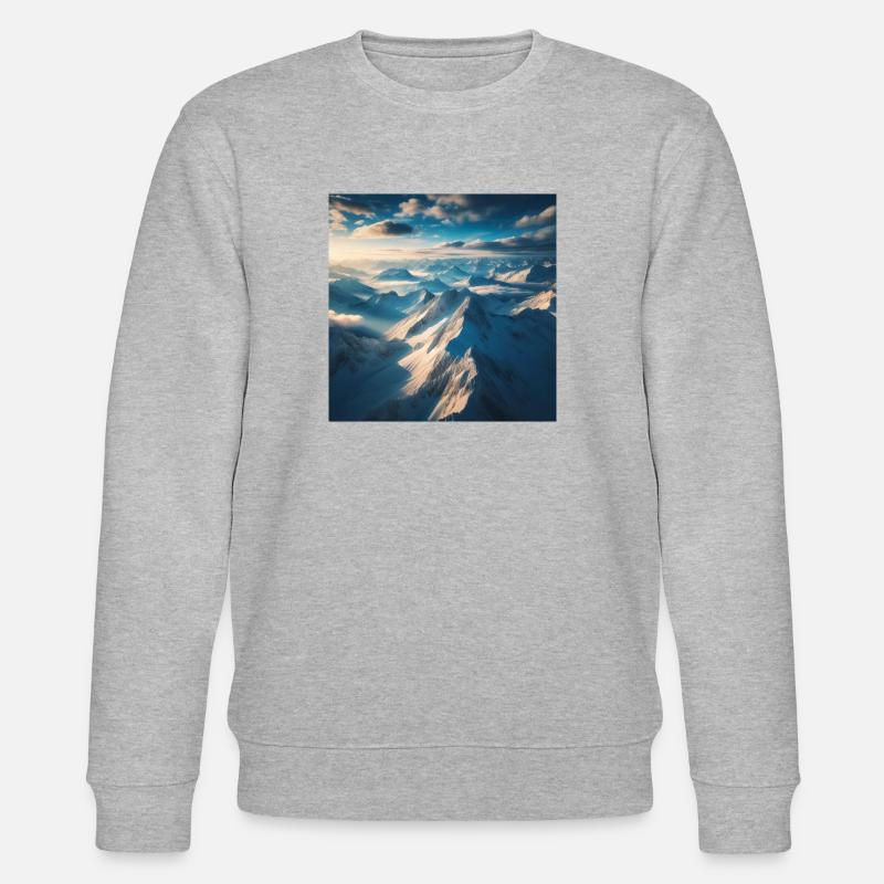 Berglandschaft über den Wolken - Stanley/Stella Unisex Bio-Sweatshirt CHANGER  - Grau meliert
