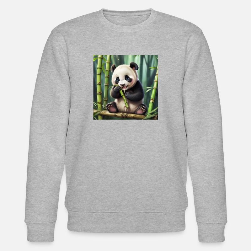 Panda - Stanley/Stella Unisex Bio-Sweatshirt CHANGER  - Grau meliert