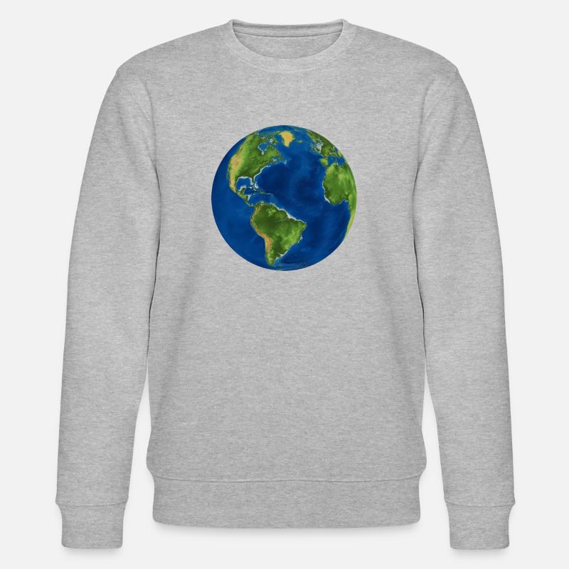 Weltkugel - Stanley/Stella Unisex Bio-Sweatshirt CHANGER  - Grau meliert