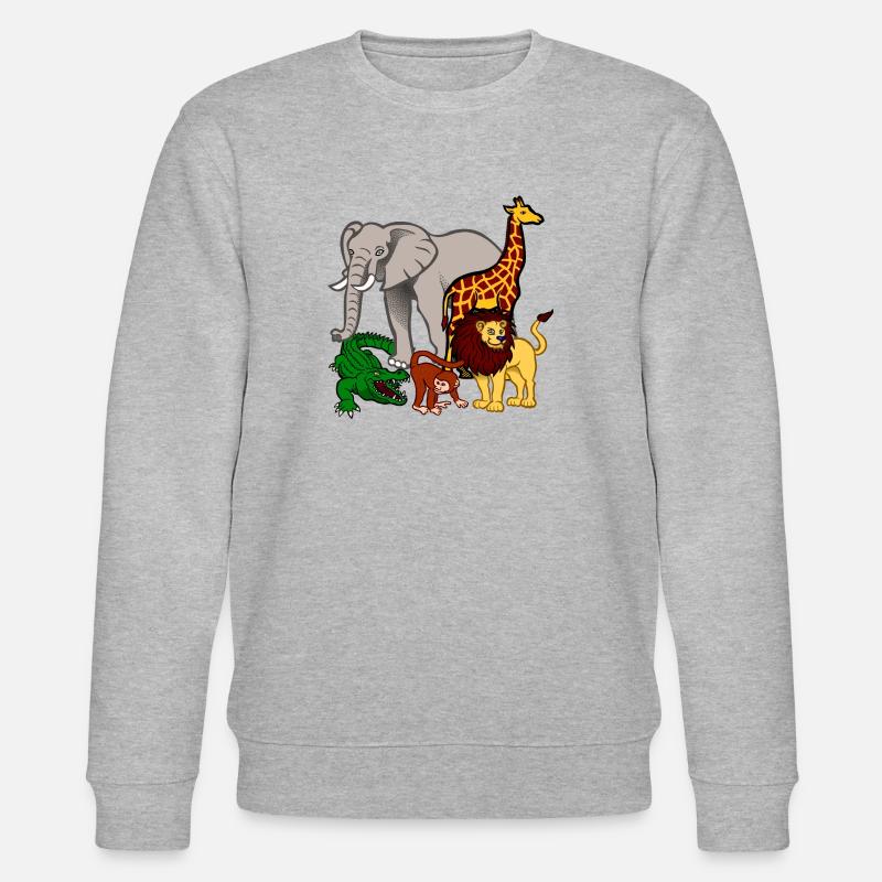 Afrique Animaux - Sweat bio CHANGER Stanley/Stella Unisexe - gris chiné