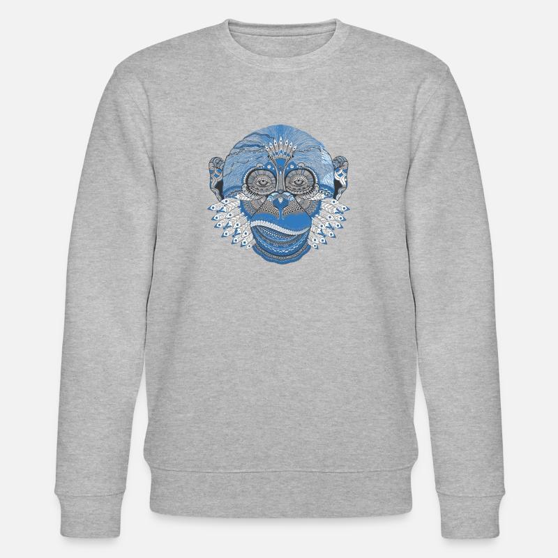 Abstract monkey Gift Gift idea - Stanley/Stella CHANGER Unisex Organic Sweatshirt - heather grey