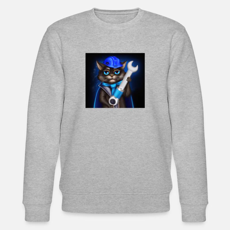 cool cat engineer 3 - Stanley/Stella Unisex Bio-Sweatshirt CHANGER  - Grau meliert