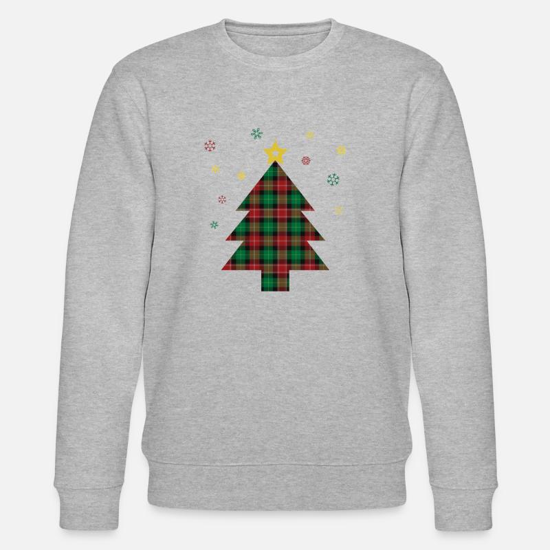 Karierter Weihnachtsbaum - Stanley/Stella Unisex Bio-Sweatshirt CHANGER  - Grau meliert
