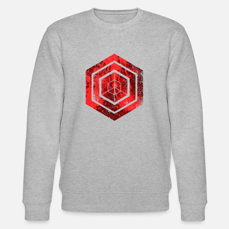 hexagon programming programmer coding geometric - Stanley/Stella CHANGER Unisex Organic Sweatshirt - heather grey