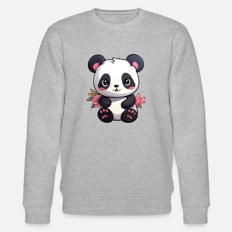 Panda mignon - Sweat bio CHANGER Stanley/Stella Unisexe - gris chiné