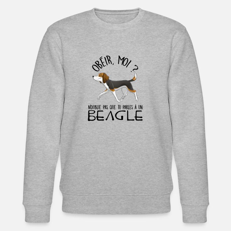 Tu parles à un Beagle - Sweat bio CHANGER Stanley/Stella Unisexe - gris chiné