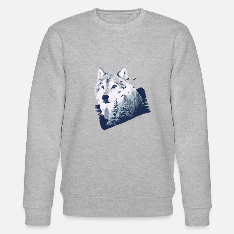Wolf - Stanley/Stella Unisex Bio-Sweatshirt CHANGER  - Grau meliert