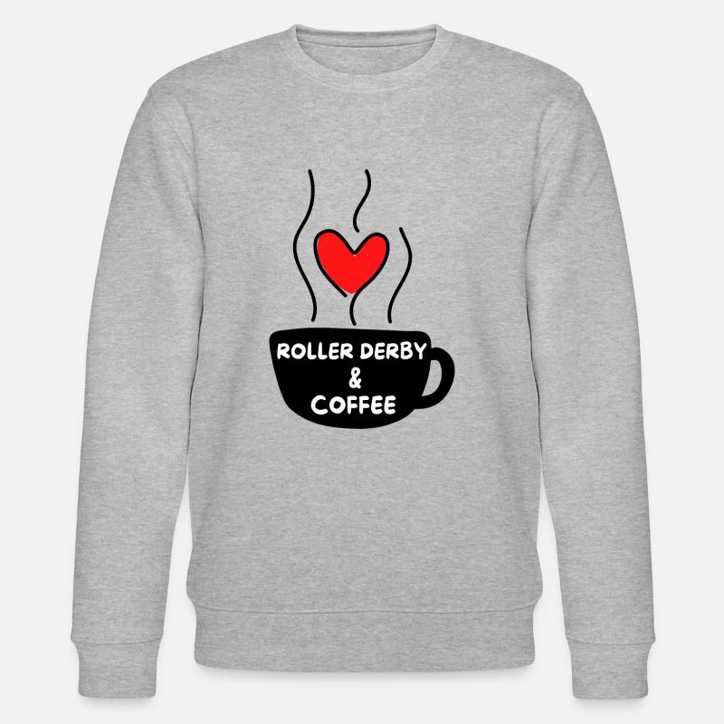 Roller Derby & Kaffee. - Stanley/Stella Unisex Bio-Sweatshirt CHANGER  - Grau meliert