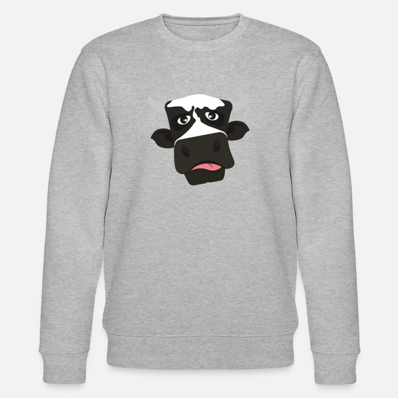 Kuhgesicht, Kuh - Stanley/Stella Unisex Bio-Sweatshirt CHANGER  - Grau meliert