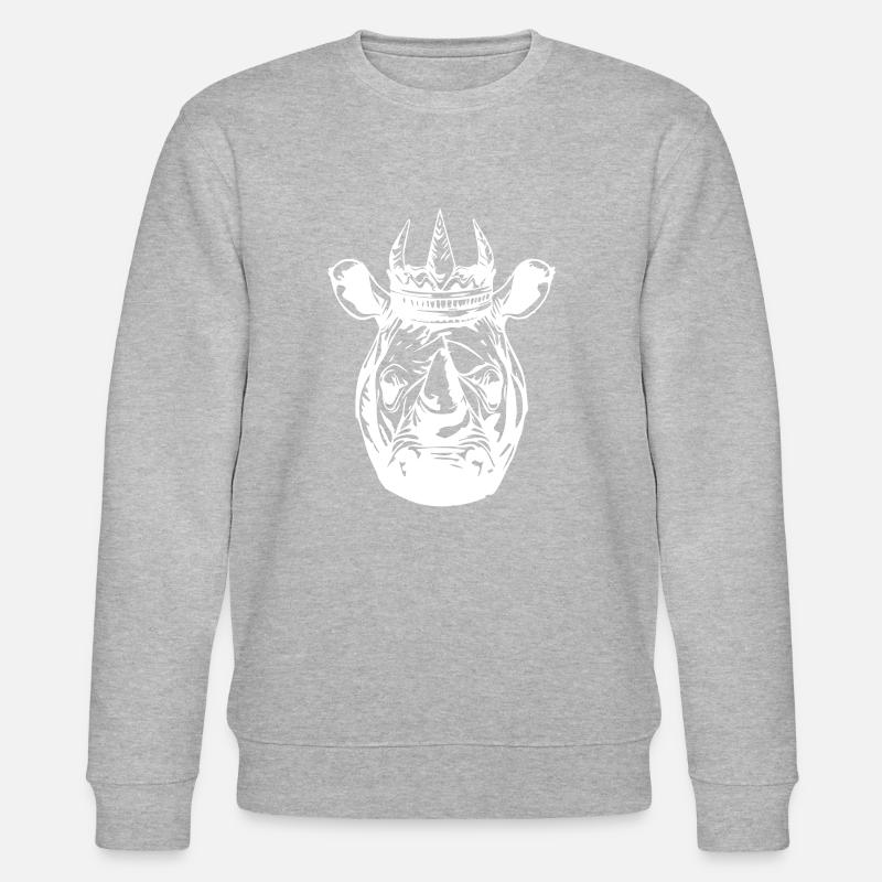 Nashorn Krone König - Stanley/Stella Unisex Bio-Sweatshirt CHANGER  - Grau meliert