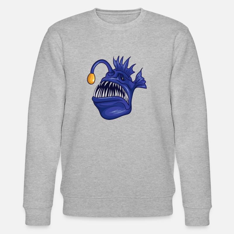 Gruseliger Anglerfisch - Stanley/Stella Unisex Bio-Sweatshirt CHANGER  - Grau meliert