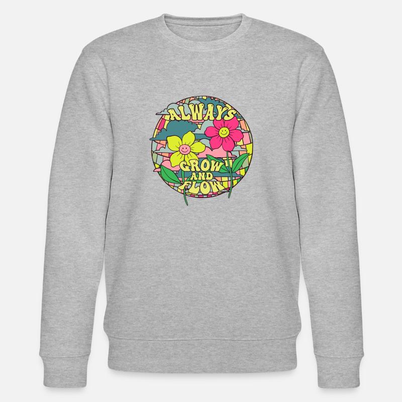 Lachende Blumen - Stanley/Stella Unisex Bio-Sweatshirt CHANGER  - Grau meliert