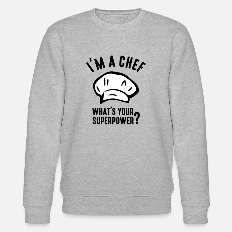 Chefkoch Superpower - Stanley/Stella Unisex Bio-Sweatshirt CHANGER  - Grau meliert
