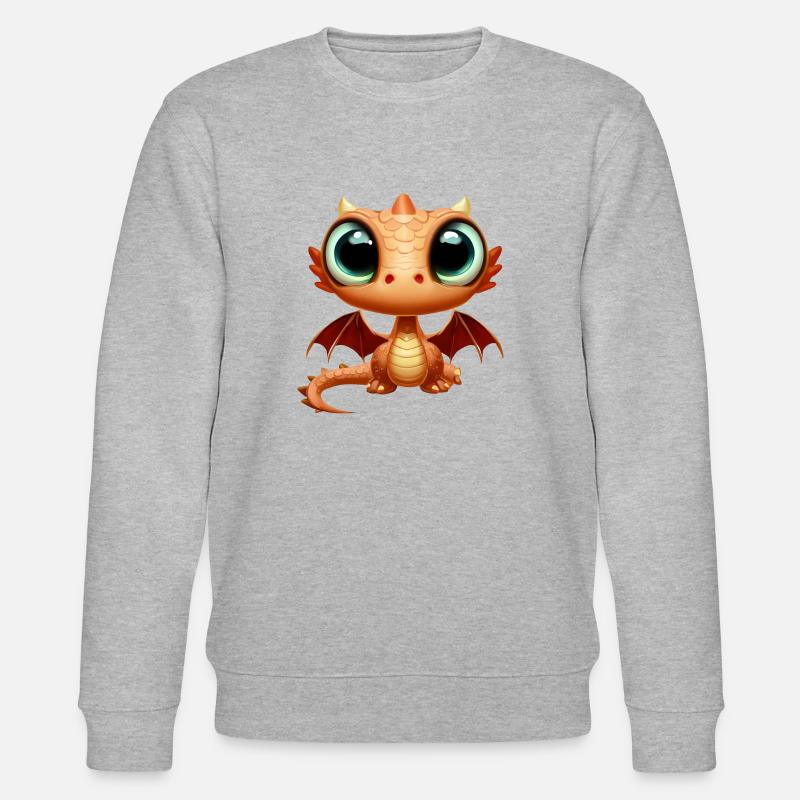 Großäugiger Drache - Stanley/Stella Unisex Bio-Sweatshirt CHANGER  - Grau meliert