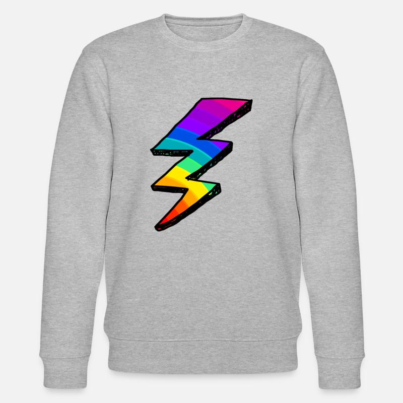 Bunter Blitz. Regenbogen - Stanley/Stella Unisex Bio-Sweatshirt CHANGER  - Grau meliert