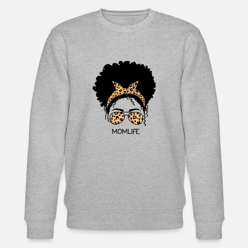 Afro Mama Leben Leopard - Stanley/Stella Unisex Bio-Sweatshirt CHANGER  - Grau meliert