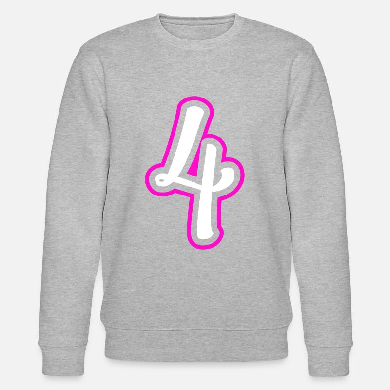 4 Zahl nummer - Stanley/Stella Unisex Bio-Sweatshirt CHANGER  - Grau meliert