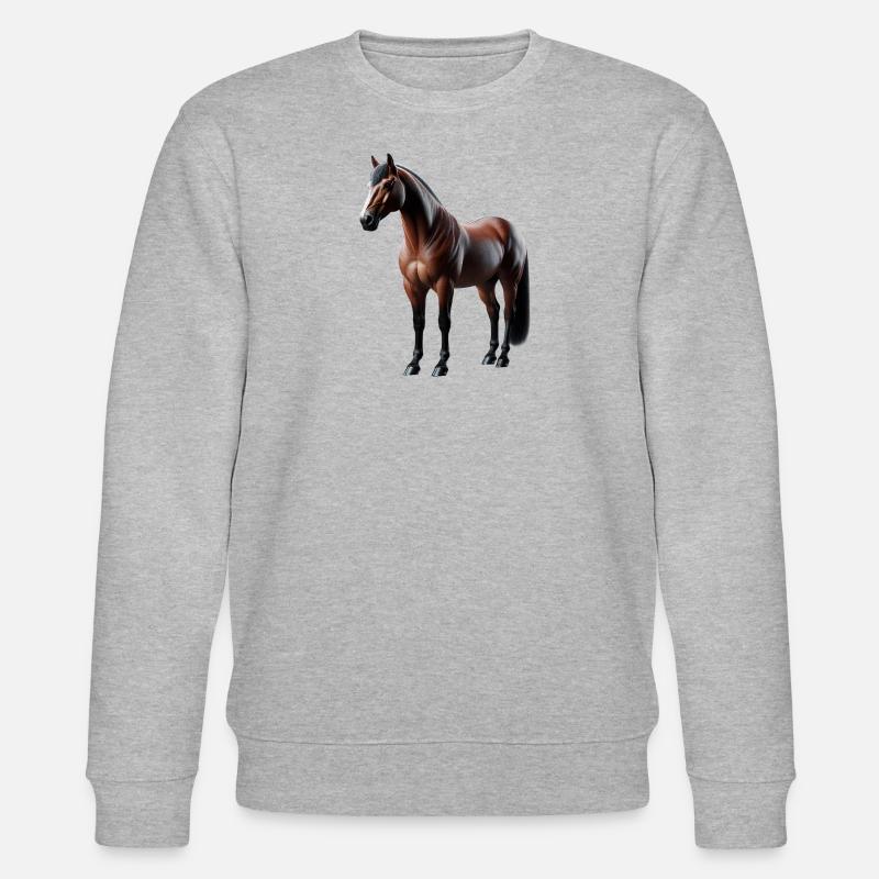 Pferd Braun - Stanley/Stella Unisex Bio-Sweatshirt CHANGER  - Grau meliert
