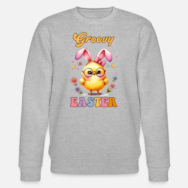 Groovy Easter - Stanley/Stella Unisex Bio-Sweatshirt CHANGER  - Grau meliert