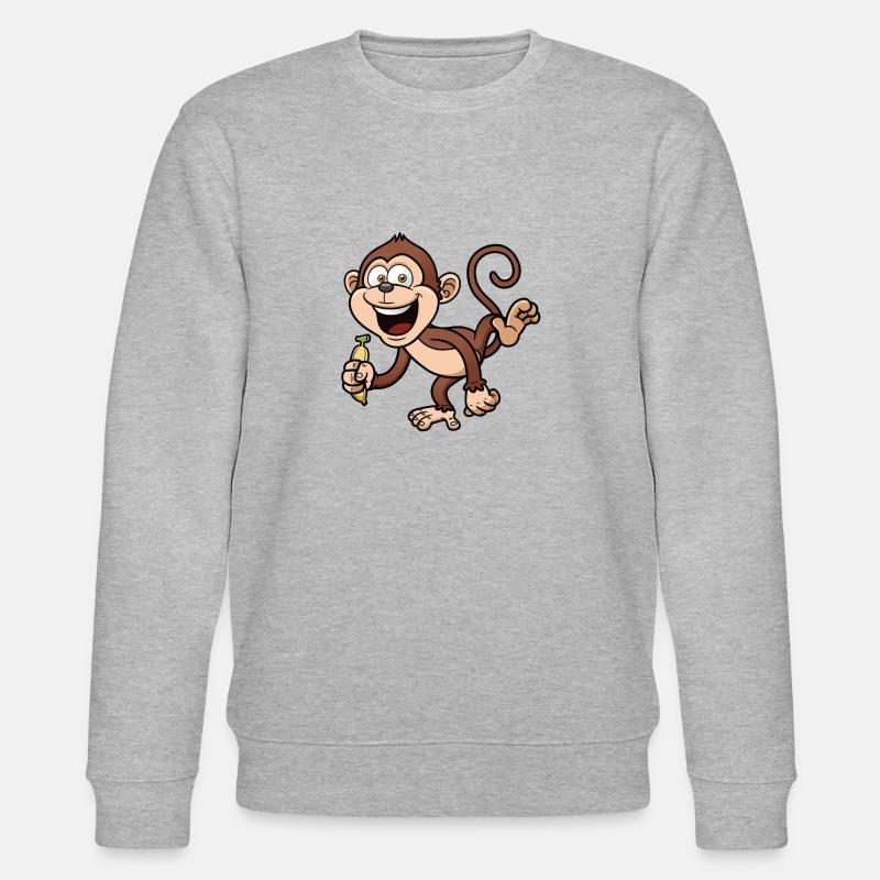 Lustiger Affe - Stanley/Stella Unisex Bio-Sweatshirt CHANGER  - Grau meliert