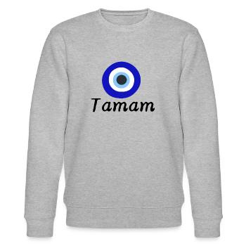 Tamam - Stanley/Stella Unisex Bio-Sweatshirt CHANGER  - Grau meliert - Vorne - Nik (191cm) & Marisol (170cm)