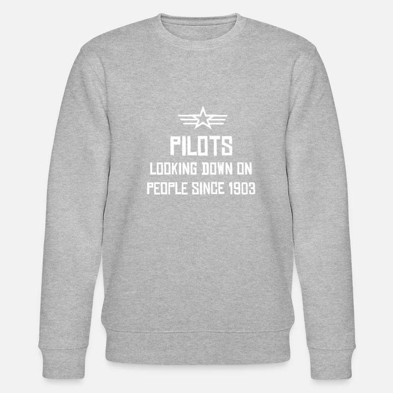 Pilot pilot saying airplane - Stanley/Stella CHANGER Unisex Organic Sweatshirt - heather grey
