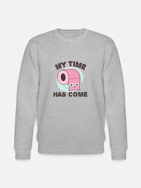 Carta igienica "Il mio tempo è arrivato", divertente scherzo wc - Felpa ecologica unisex CHANGER di Stanley/Stella - grigio melange