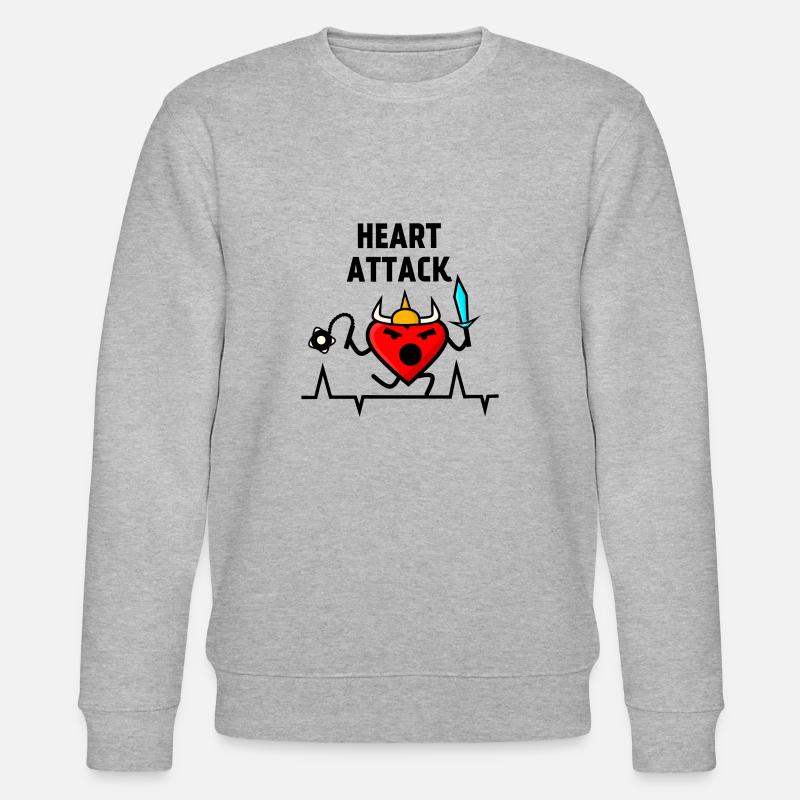 Herzinfarkt, Wikinger-Barbarenherz, Frequenz - Stanley/Stella Unisex Bio-Sweatshirt CHANGER  - Grau meliert