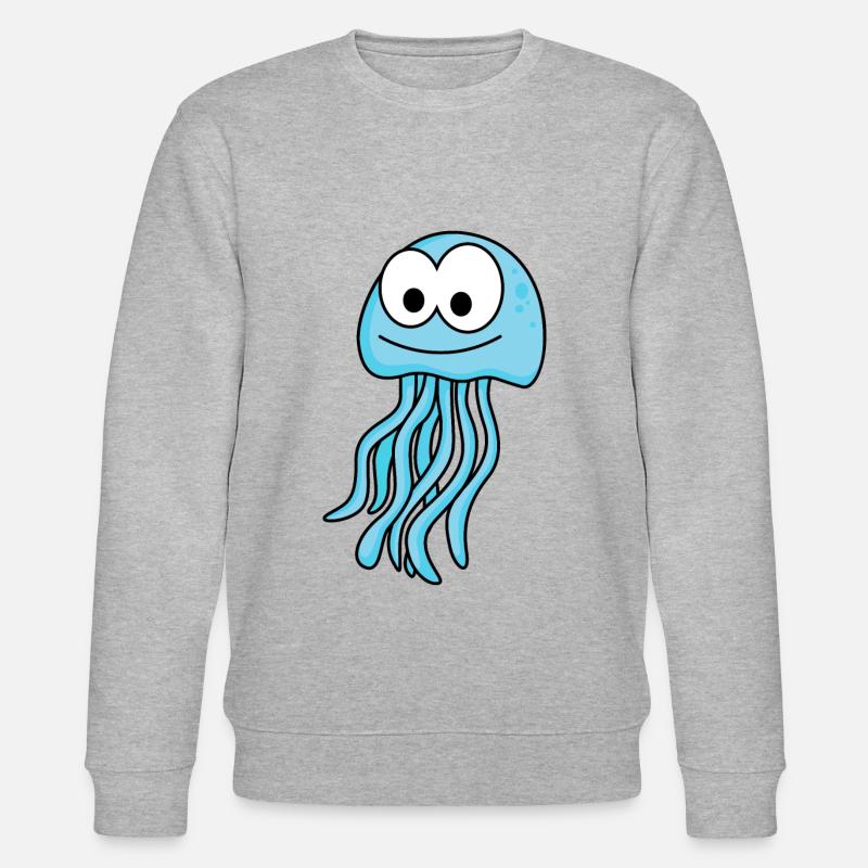 Qualle Comic Tier - Stanley/Stella Unisex Bio-Sweatshirt CHANGER  - Grau meliert