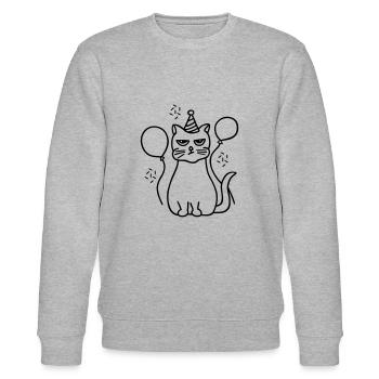 Mürrische Katze - Stanley/Stella Unisex Bio-Sweatshirt CHANGER  - Grau meliert - Vorne - Nik (191cm) & Marisol (170cm)