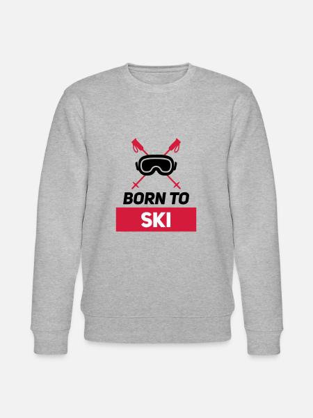 BORN TO SKI - Stanley/Stella CHANGER Unisex Organic Sweatshirt - heather grey