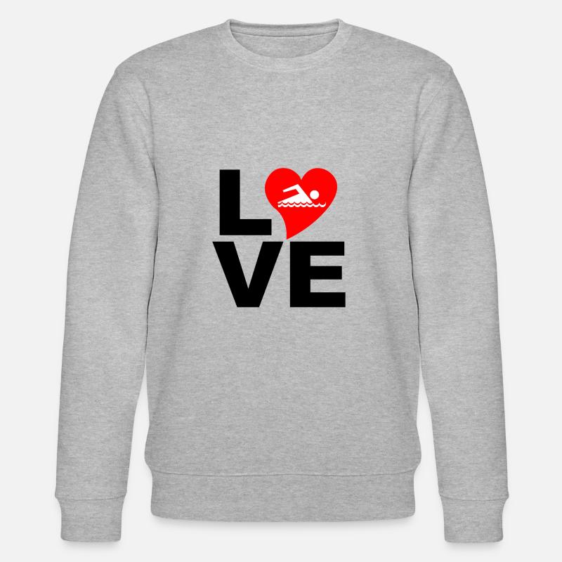 love schwimmen - Stanley/Stella Unisex Bio-Sweatshirt CHANGER  - Grau meliert