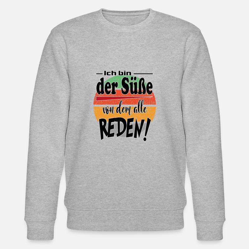 Sprüche Mann Lustig Süß Gerede - Stanley/Stella Unisex Bio-Sweatshirt CHANGER  - Grau meliert