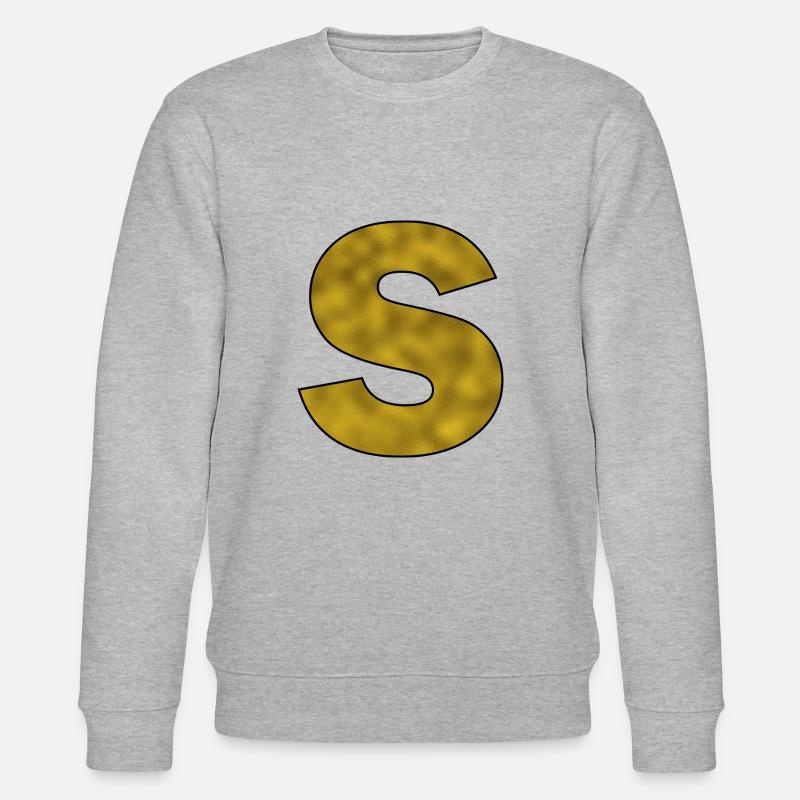 Buchstabe S Gold - Stanley/Stella Unisex Bio-Sweatshirt CHANGER  - Grau meliert