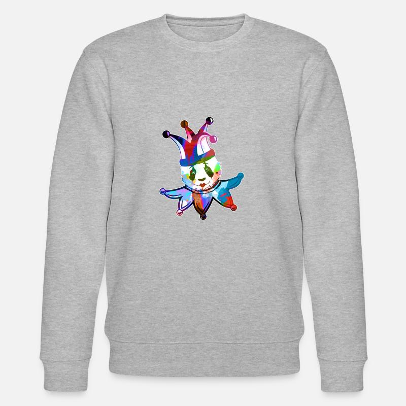 harlekin,panda,illustration,pantomime,bunter panda - Stanley/Stella Unisex Bio-Sweatshirt CHANGER - Grau meliert